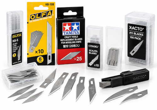 Replacement modelling blades for precise cutting and cleaning